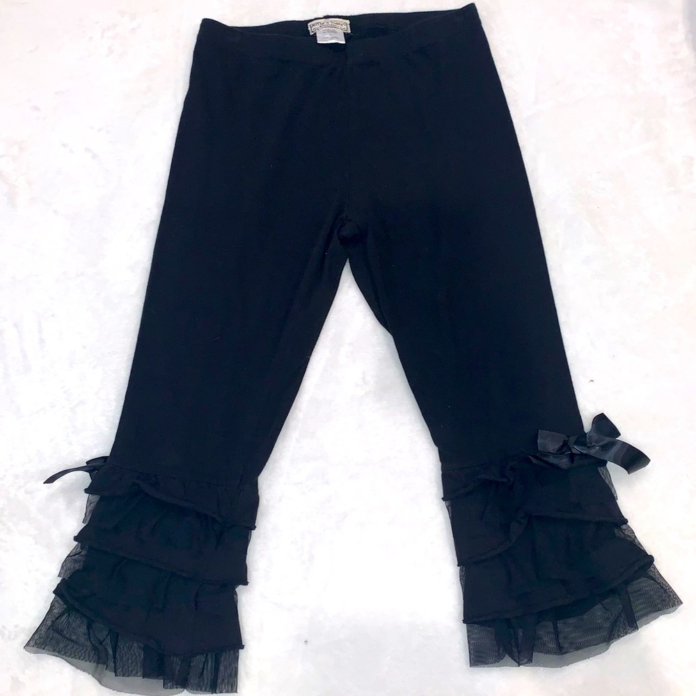 Elegant Black Ruffle Leggings